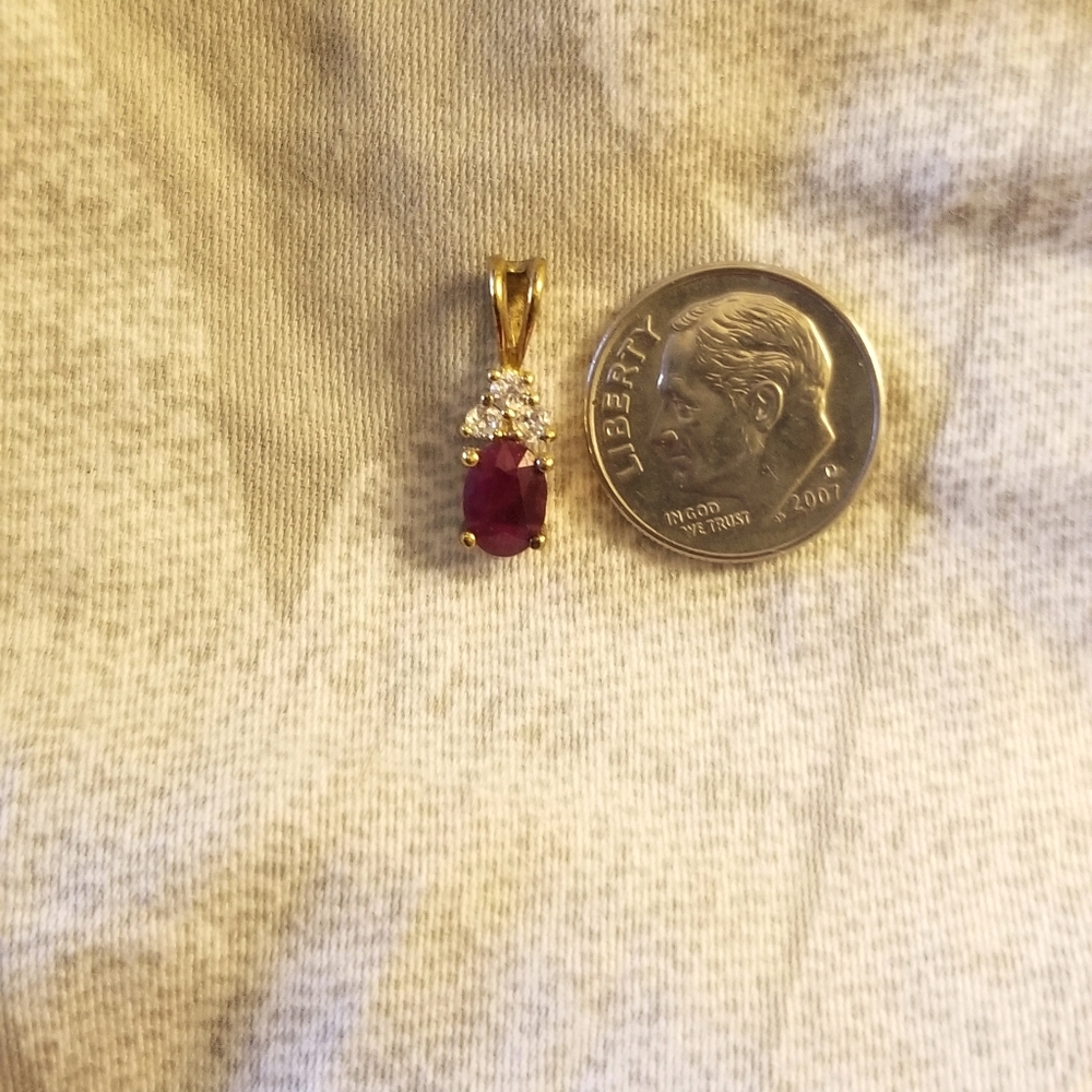 Ruby Diamond Pendant - image 1